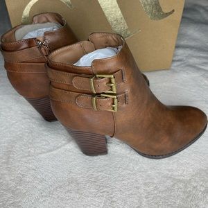 Charlotte Russe Lux Brown Ankle Boots